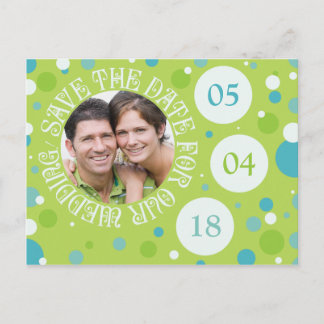 Save the Date Foto Template Wedding Punkte Ankündigungspostkarte