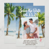 Save the Date Foto Tropical Luggage Tag (Vorne/Hinten)