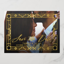 Save the Date Foto- und Golddekorationsrahmen