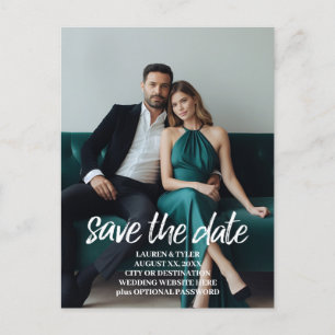 Save the Date - Foto und moderne bürstenbehaftete  Ankündigungspostkarte