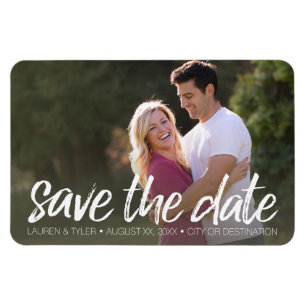 Save the Date - Foto und moderne bürstenbehaftete Magnet