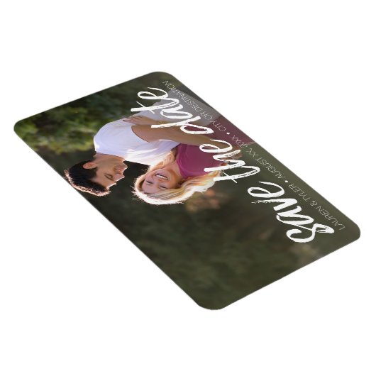 Save the Date - Foto und moderne bürstenbehaftete  Magnet (Rechte Seite)