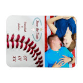 Save the Date Foto Wedding Baseball Theme Magnet (Horizontal)