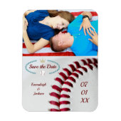 Save the Date Foto Wedding Baseball Theme Magnet (Vertikal)