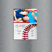 Save the Date Foto Wedding Baseball Theme Magnet