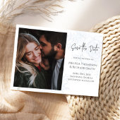 Save the Date Foto Wedding Blue Floral