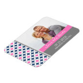 Save the Date Foto Wedding Magnet Grau Blau Pink (Linke Seite)