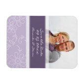 Save the Date Foto Wedding Magnet Lila Floral (Horizontal)