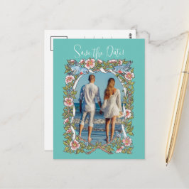 Save the Date Foto "Wildblume Bird Border" Postkarte