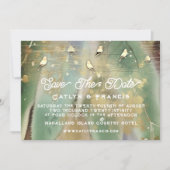 Save the Date Foto Woodland Hütte Golden Bird Einladung (Vorderseite)