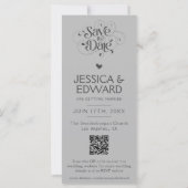 Save the Date FotoBooth Qr Code Light Gray Modern (Rückseite)