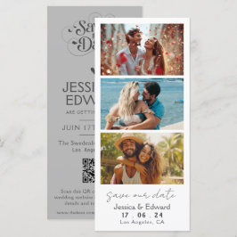 Save the Date FotoBooth Qr Code Light Gray Modern