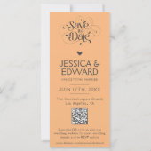 Save the Date FotoBooth Qr Code Light Orange Chic (Rückseite)