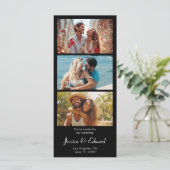 Save the Date FotoBooth Qr Code Schwarz-weiß Chic (Stehend Vorderseite)
