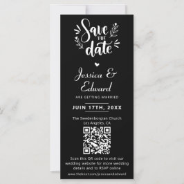Save the Date FotoBooth Qr Code Schwarz-weiß Chic