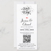 Save the Date FotoBooth Qr Code Schwarz-weiß Chic (Rückseite)