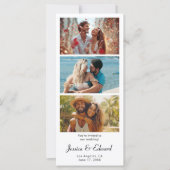 Save the Date FotoBooth Qr Code Schwarz-weiß Chic (Vorderseite)