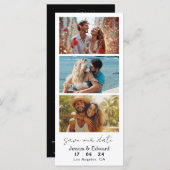 Save the Date FotoBooth Qr Code Schwarz-weiß Chic (Vorne/Hinten)