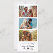 Save the Date FotoBooth Qr Code Schwarz-weiß Chic (Vorderseite)