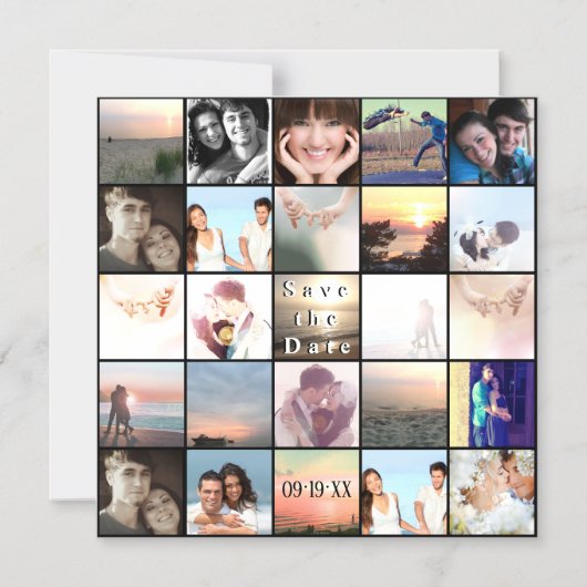 Save the Date FotoCollage Magneteinladung (Vorderseite)