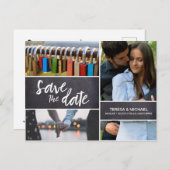 Save the Date, FotoCollage, Verlobung, gekabelt Postkarte (Vorne/Hinten)