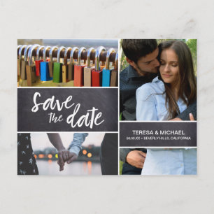 Save the Date, FotoCollage, Verlobung, gekabelt Postkarte