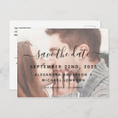 Save the Date Fotografie und elegante Typografie Ankündigungspostkarte (Vorne/Hinten)