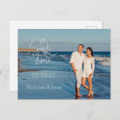 Save the Date fotografieren Ankündigungspostkarte (Vorne/Hinten)