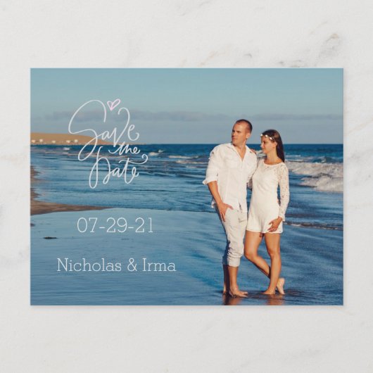 Save the Date fotografieren Ankündigungspostkarte (Vorderseite)