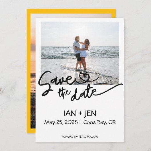 Save the Date Fotokarte (Vorne/Hinten)