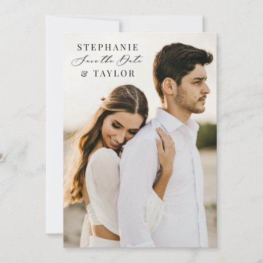 Save the Date Fotokarte Boho Hochzeitsankündigung (Vorderseite)