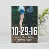 Save the Date Fotokarte, Hochzeitskollektion (Stehend Vorderseite)