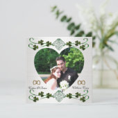 Save the Date Fotokarte Irish Hochzeit Unity Knote (Stehend Vorderseite)