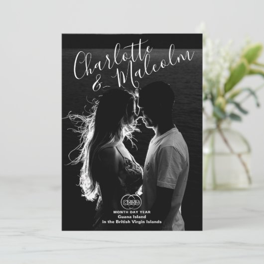 Save the Date Fotokarte mit Ring Security (Stehend Vorderseite)