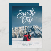 Save the Date Fotokarte, Pinselschrift (Vorne/Hinten)