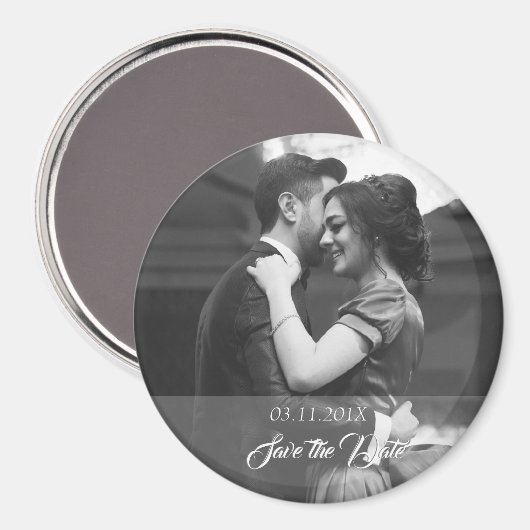 Save the date Fotomagneet met datum en foto Magnet (Vorderseite/Rückseite)