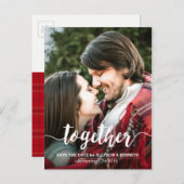 Save the Date Fotovorlage und Typografie Ankündigungspostkarte (Vorne/Hinten)