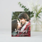 Save the Date Fotovorlage und Typografie Ankündigungspostkarte (Stehend Vorderseite)