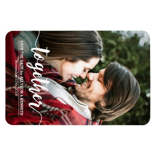 Save the Date Fotovorlage und Typografie Magnet (Horizontal)