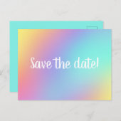 Save The Date! Freeform Pastel Gradient Postkarten (Vorne/Hinten)