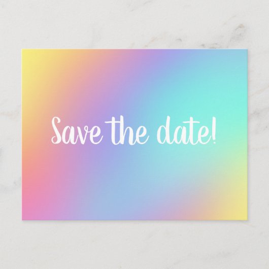 Save The Date! Freeform Pastel Gradient Postkarten (Vorderseite)