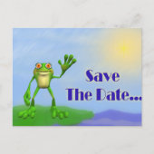 Save the Date Frog Ankündigungspostkarte (Vorderseite)