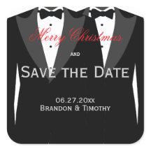 Save the Date frohe Weihnachts-Gay-Hochzeitsticker