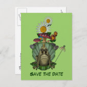 Save the Date Frosch-Prinzessin auf der Throne-Pos Ankündigungspostkarte (Vorne/Hinten)