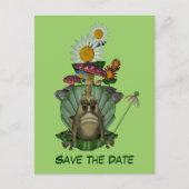 Save the Date Frosch-Prinzessin auf der Throne-Pos Ankündigungspostkarte (Vorderseite)
