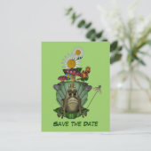 Save the Date Frosch-Prinzessin auf der Throne-Pos Ankündigungspostkarte (Stehend Vorderseite)