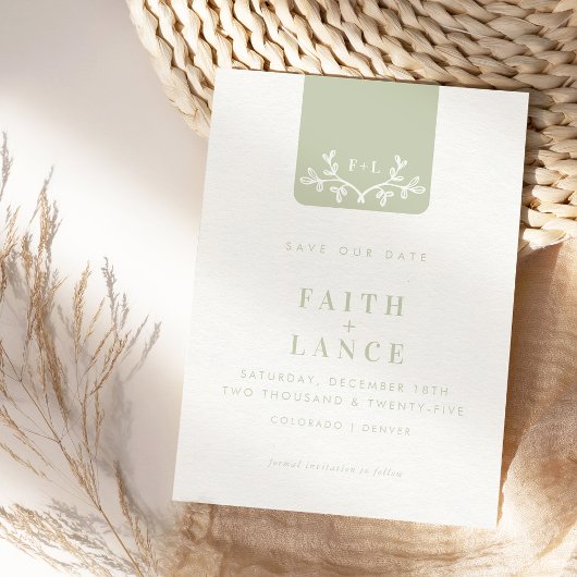 SAVE THE DATE Frühjahrsgarten Zweig Logo Salbei Gr Einladung