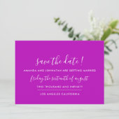 Save the Date Fuchsia Monogram Minimalismus (Stehend Vorderseite)