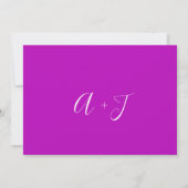 Save the Date Fuchsia Monogram Minimalismus (Rückseite)