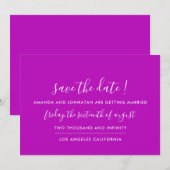 Save the Date Fuchsia Monogram Minimalismus (Vorne/Hinten)